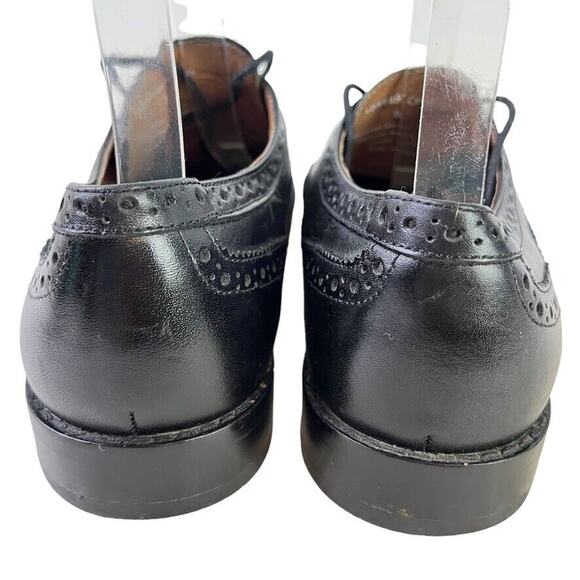 Aston Grey Collection Cross Mens Black Leather Wingtip Oxford Dress Shoes sz 9 - Picture 11 of 16